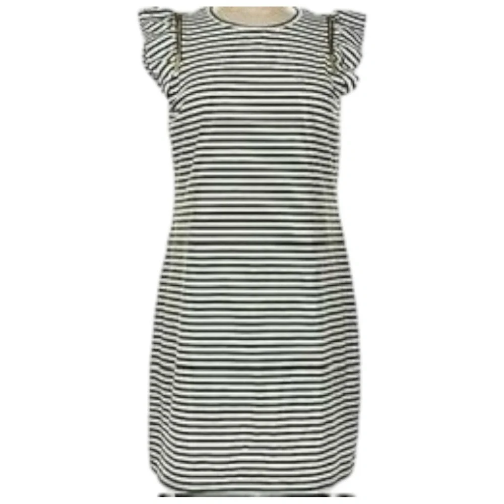 Michael Kors Olive green and White Striped Women’s Dress size Medium